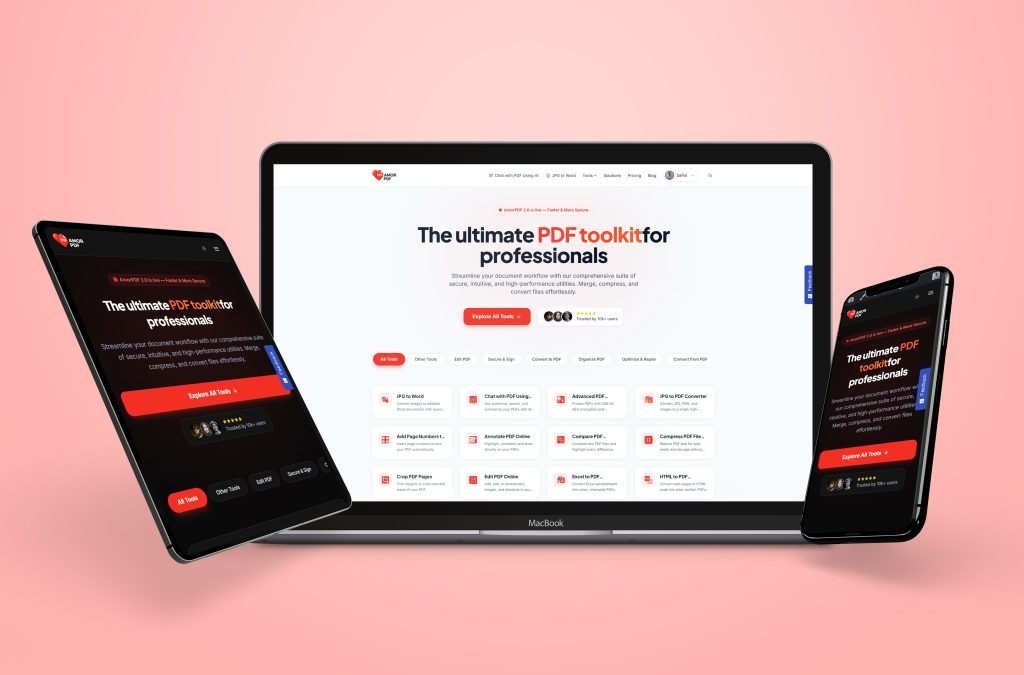 Custom WordPress PDF SaaS Platform with PHP API Backend - Amorpdf Website Portfolio Cover