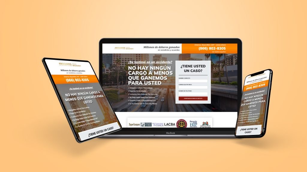 Personal Injury Law Firm Landing Page WordPress - Theabogadosaccidentes Website Cover