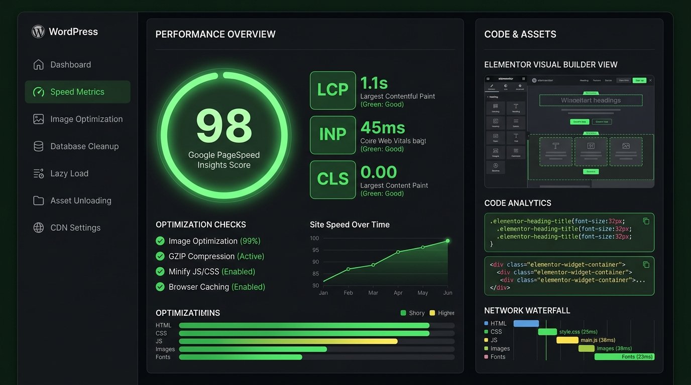 Elementor Speed Optimization Guide: Reach 95+ PageSpeed Without Breaking Layouts